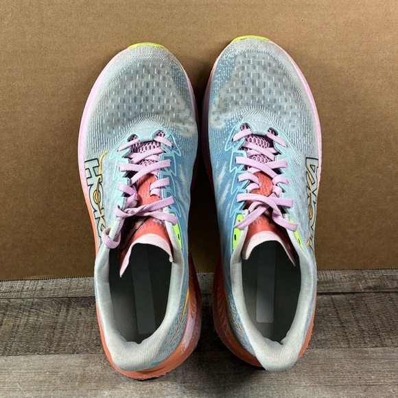 Hoka One One Mach 6 Running Shoes Women’s Size 10.5B Blue Pink Orange Sneakers - Picture 9 of 11